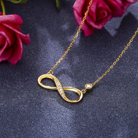 Infinity Necklaces 925 Sterling Silver Necklace Love Pendant White Gold Plated Women Necklace Gifts for for Women