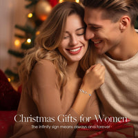 Valentine'S Day Gift Infinity Heart Birthstone Charm Link Bracelet for Women 925 Sterling Silver Adjustable Mother'S Day Christmas Day Gift Anniversary Birthday Jewelry for Wife Girlfriend Her