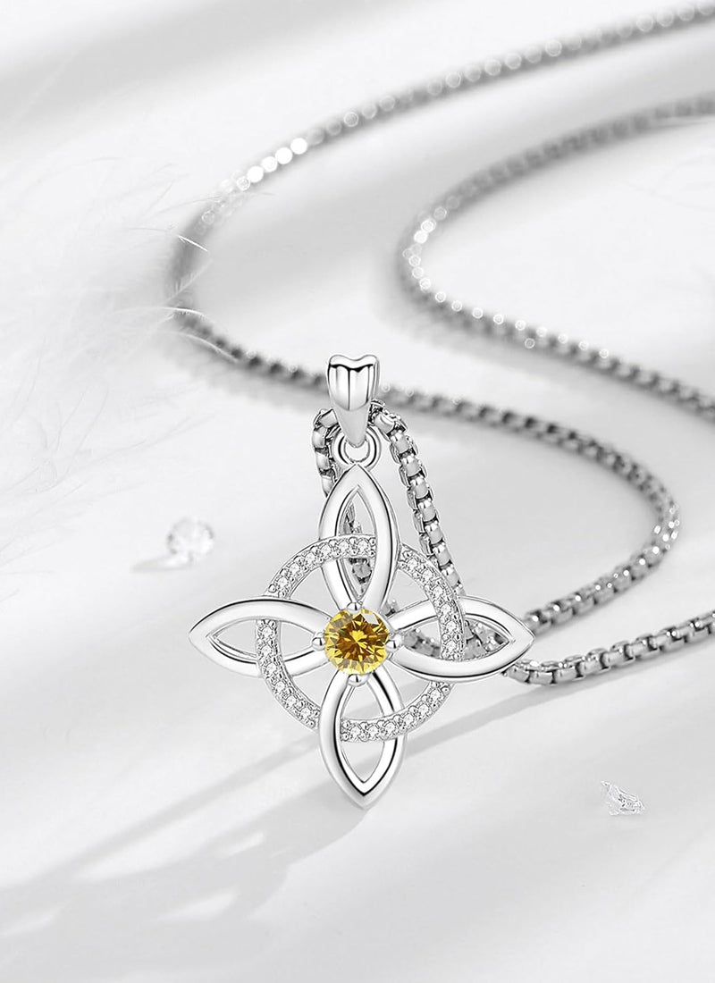 Witches Knot Necklaces-925 Sterling Silver Nudo De Bruja Plata 925 Original Witchy Jewelry Women Amuletos De Proteccion De Brujeria Necklace Gifts for Wiccan Witch Jewelry