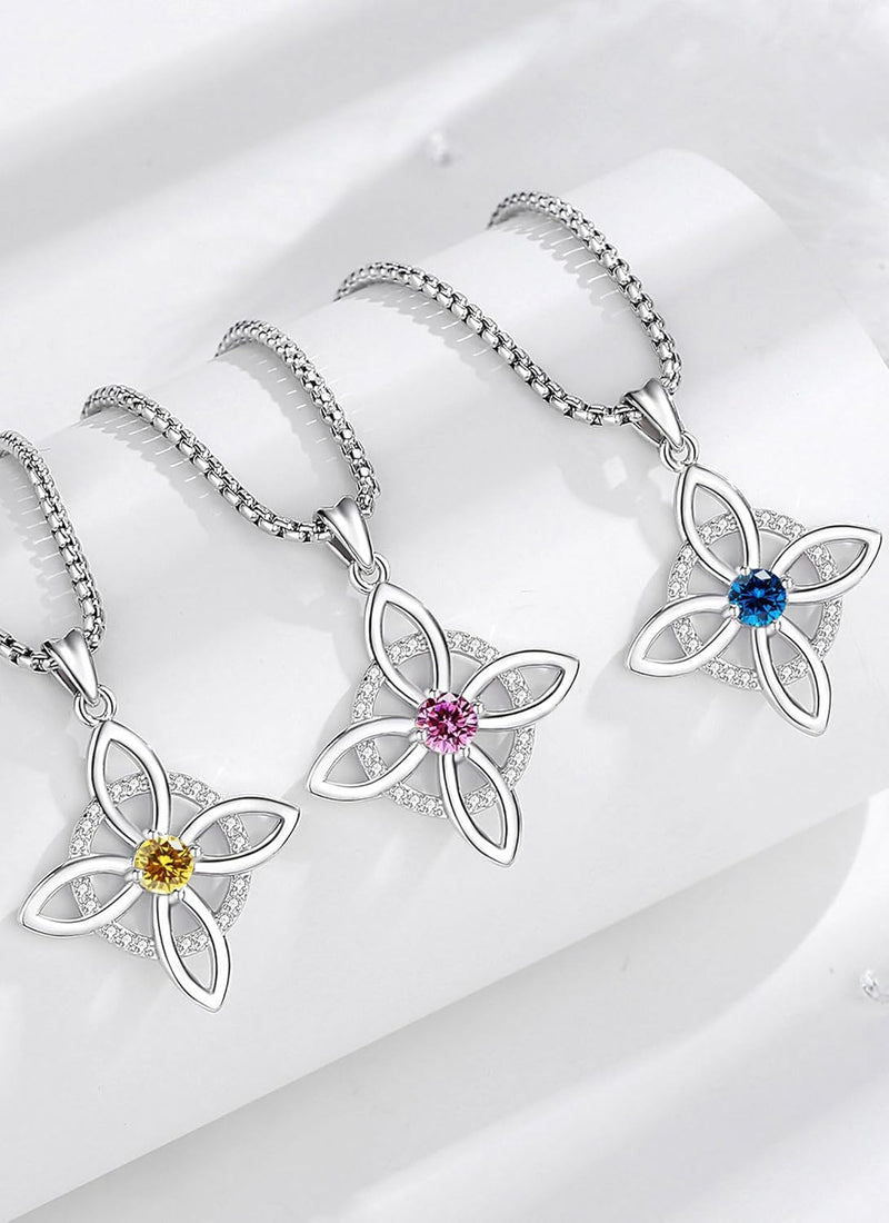 Witches Knot Necklaces-925 Sterling Silver Nudo De Bruja Plata 925 Original Witchy Jewelry Women Amuletos De Proteccion De Brujeria Necklace Gifts for Wiccan Witch Jewelry