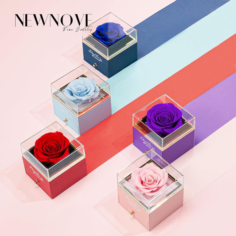 Preserved Real Red Rose with Angle Wings Necklace, Anniversary Birthday Gifts for Women, Wife Girlfriend Mom Gift Ideas for Christmas Mother'S Day Valentine'S Day, I Love You Gifts for Her