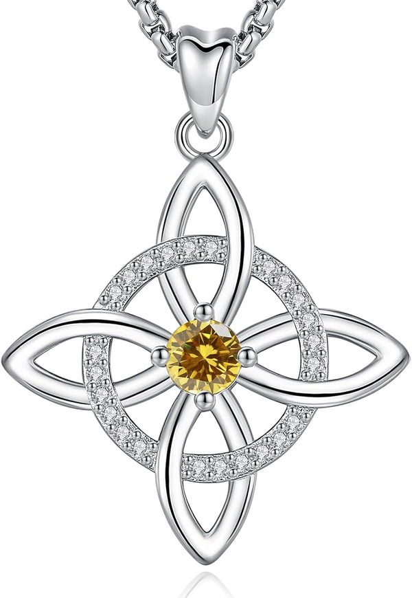 Witches Knot Necklaces-925 Sterling Silver Nudo De Bruja Plata 925 Original Witchy Jewelry Women Amuletos De Proteccion De Brujeria Necklace Gifts for Wiccan Witch Jewelry