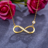 Infinity Necklaces 925 Sterling Silver Necklace Love Pendant White Gold Plated Women Necklace Gifts for for Women