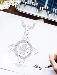 Witches Knot Necklaces-925 Sterling Silver Nudo De Bruja Plata 925 Original Witchy Jewelry Women Amuletos De Proteccion De Brujeria Necklace Gifts for Wiccan Witch Jewelry