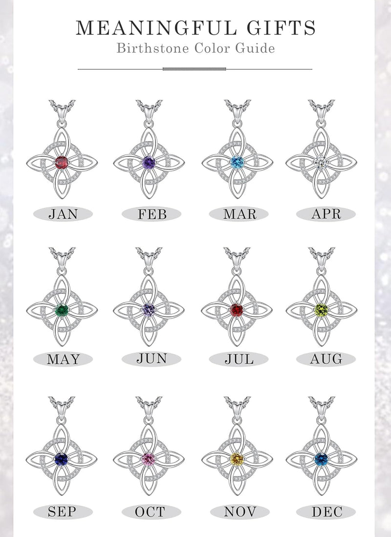 Witches Knot Necklaces-925 Sterling Silver Nudo De Bruja Plata 925 Original Witchy Jewelry Women Amuletos De Proteccion De Brujeria Necklace Gifts for Wiccan Witch Jewelry